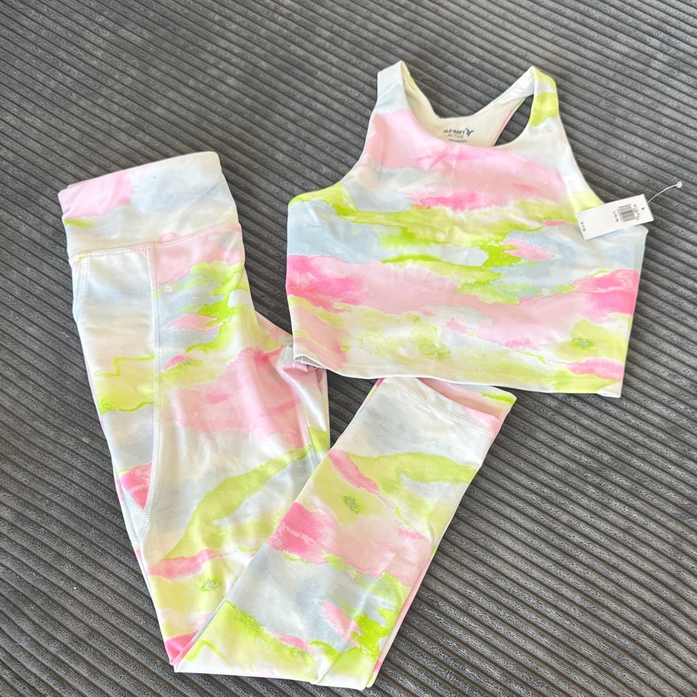 Old Navy Pastel Tie-Dye Activewear Set
